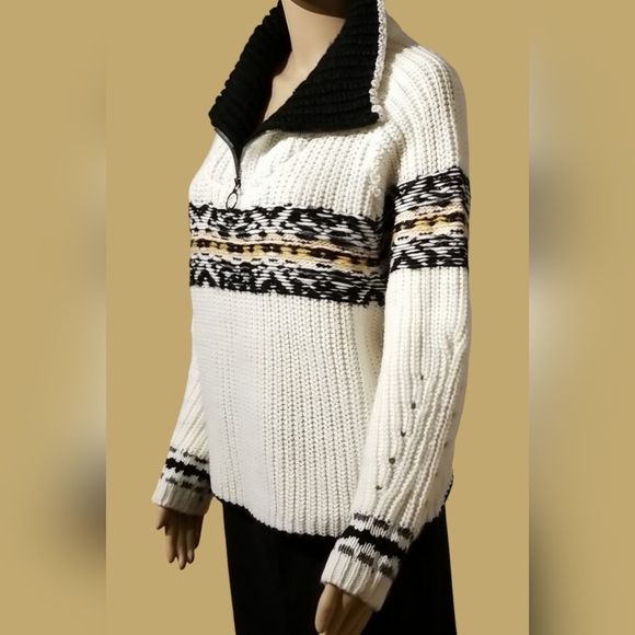 Anthropologie John + Jenn Chunky-knit Sweater Cardigan / Sz XS / Off-white - Picture 5 of 17
